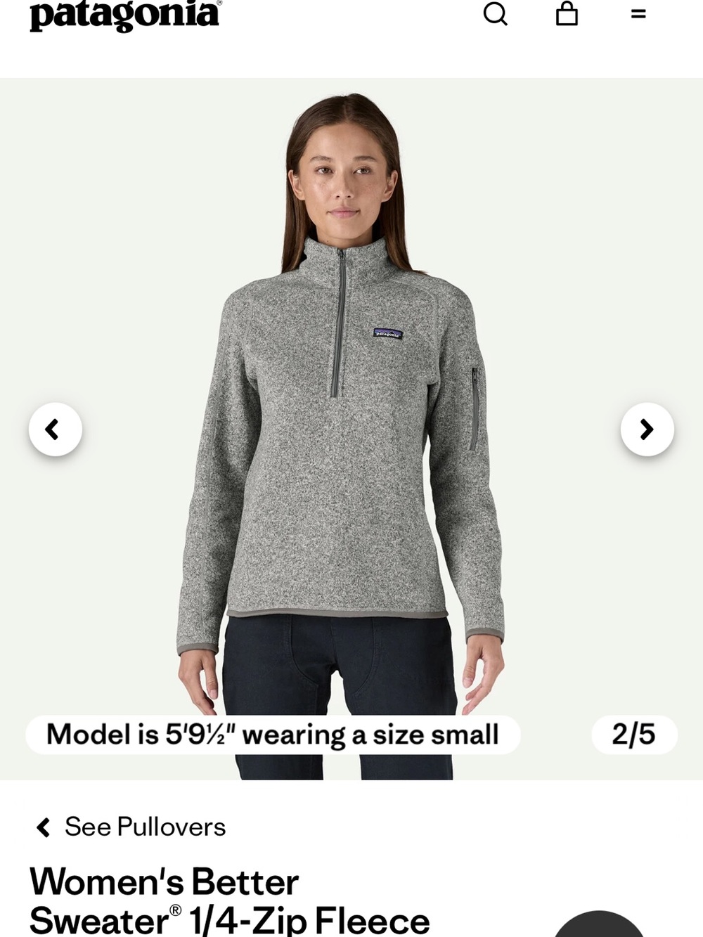 Patagonia better sweater quarter zip fleece women’s small tan NEW small